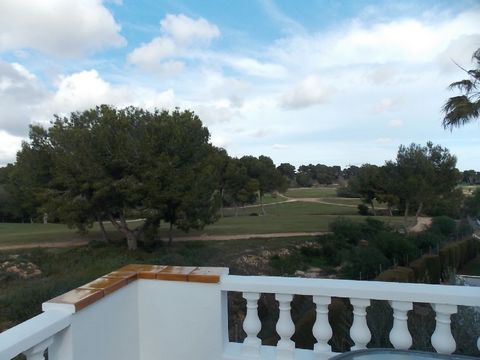 This detached villa is in a stunning location frontline to the golf course of Villamartin. It is an upside down house which allows the views to be seen from the living area. It has terraces on both sides one golf view other pool view. Inside the hous...